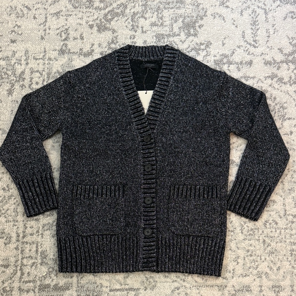 Allsaints Women Metallic Merino Wool Blend Cardigan